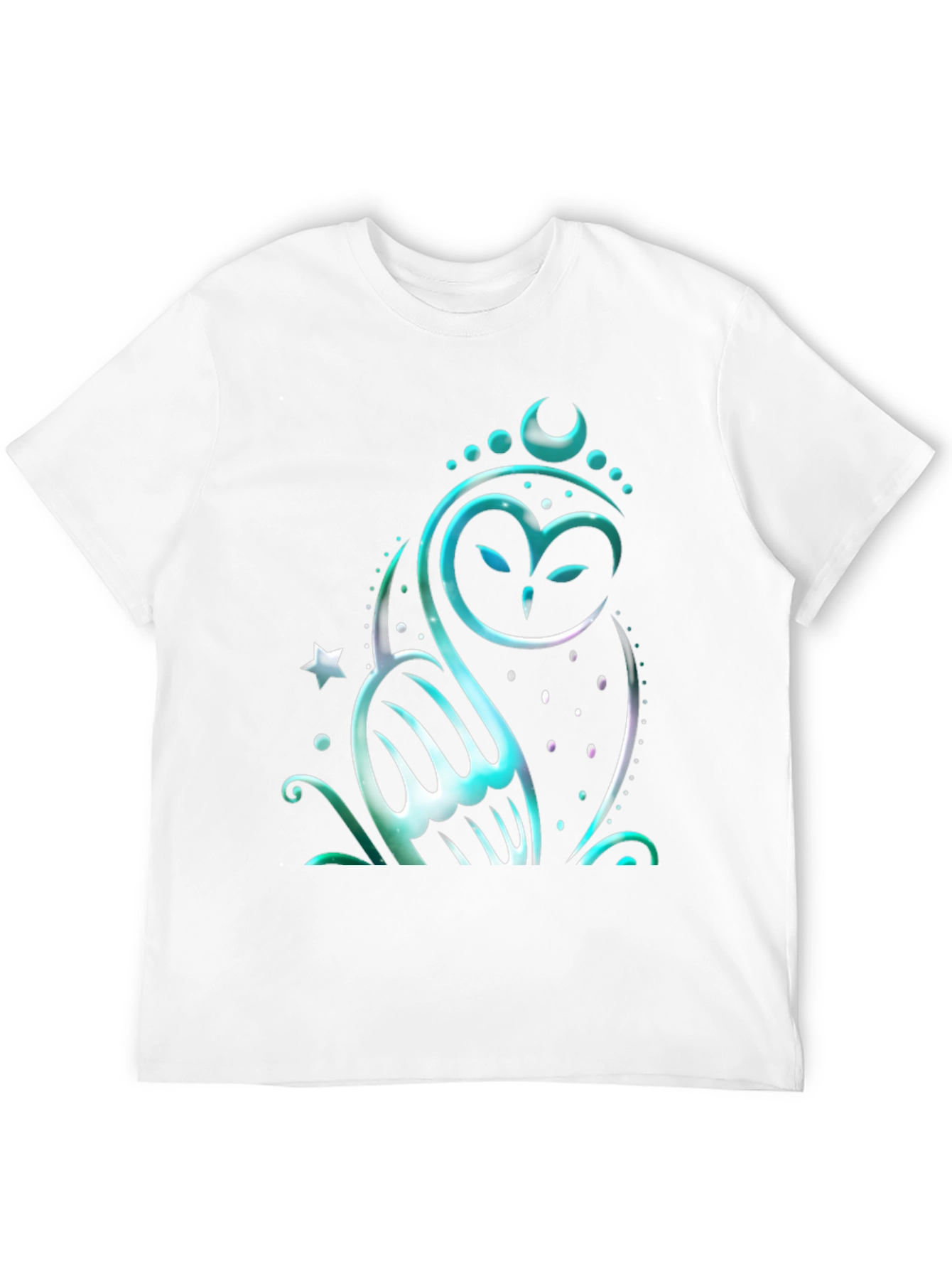 Mystical Owl Graphic Tee - Black Cotton Blend Shirt
