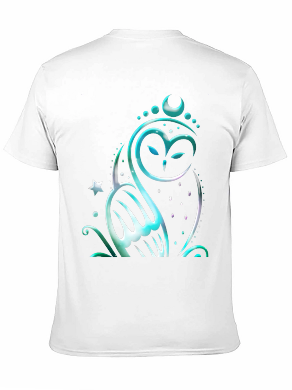 Mystical Owl Graphic Tee - Black Cotton Blend Shirt