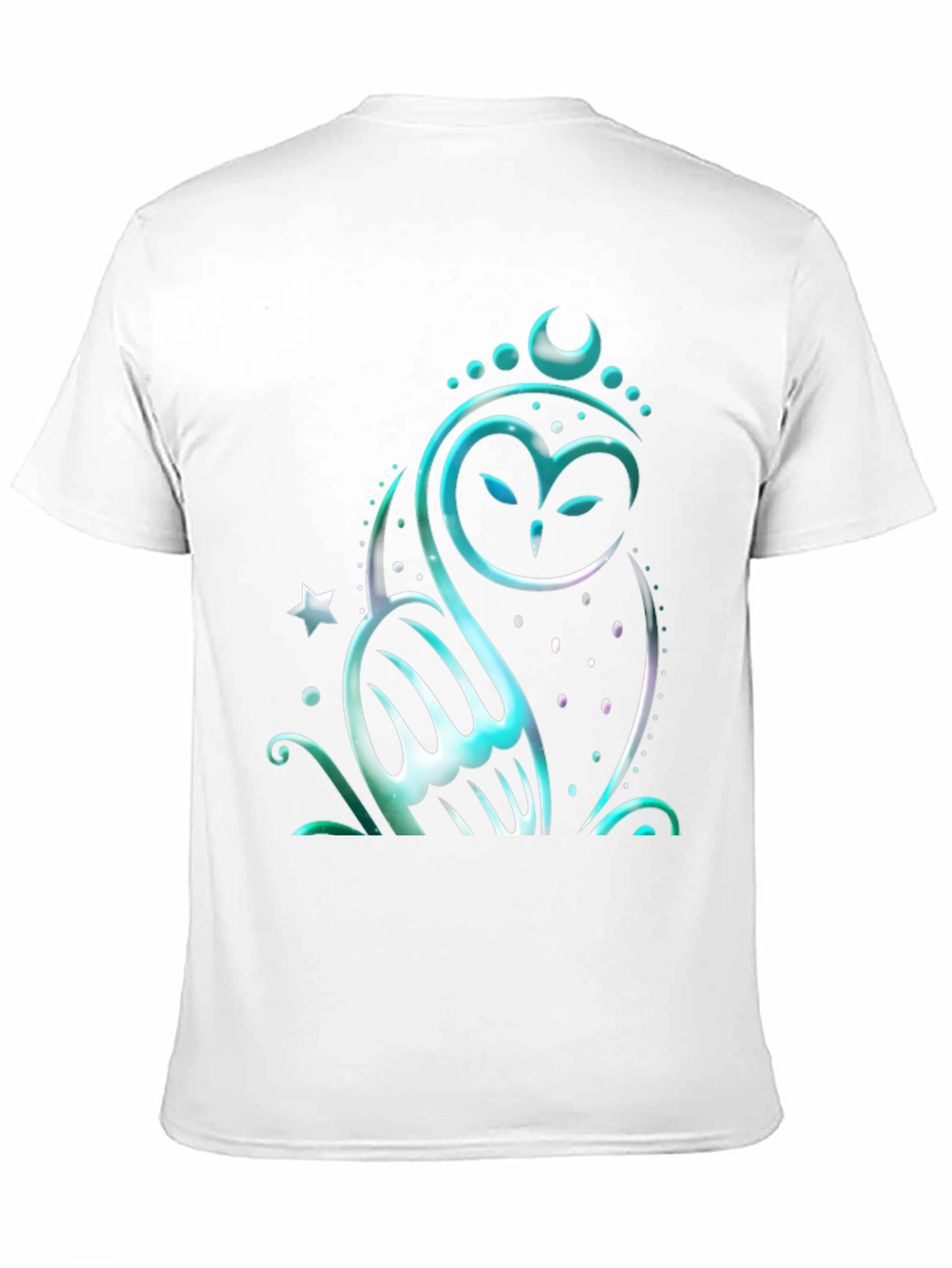 Mystical Owl Graphic Tee - Black Cotton Blend Shirt