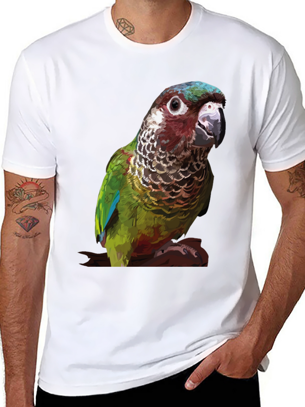 Crimson Bellied Conure Parrot T-Shirt