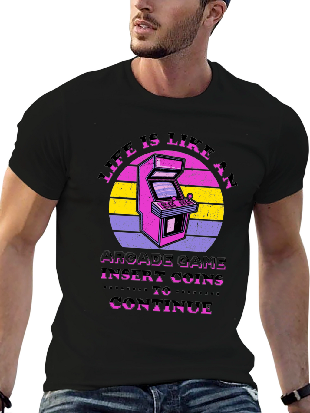Life is Like an Arcade Game Black T-Shirt