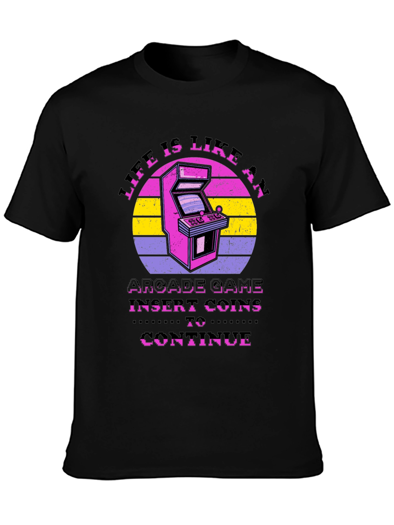 Life is Like an Arcade Game Black T-Shirt