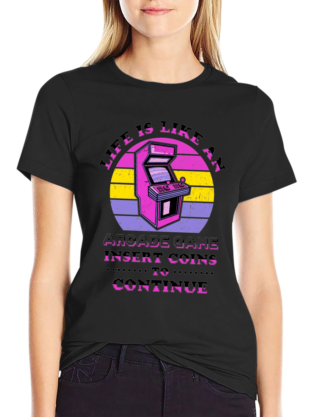 Life is Like an Arcade Game Black T-Shirt