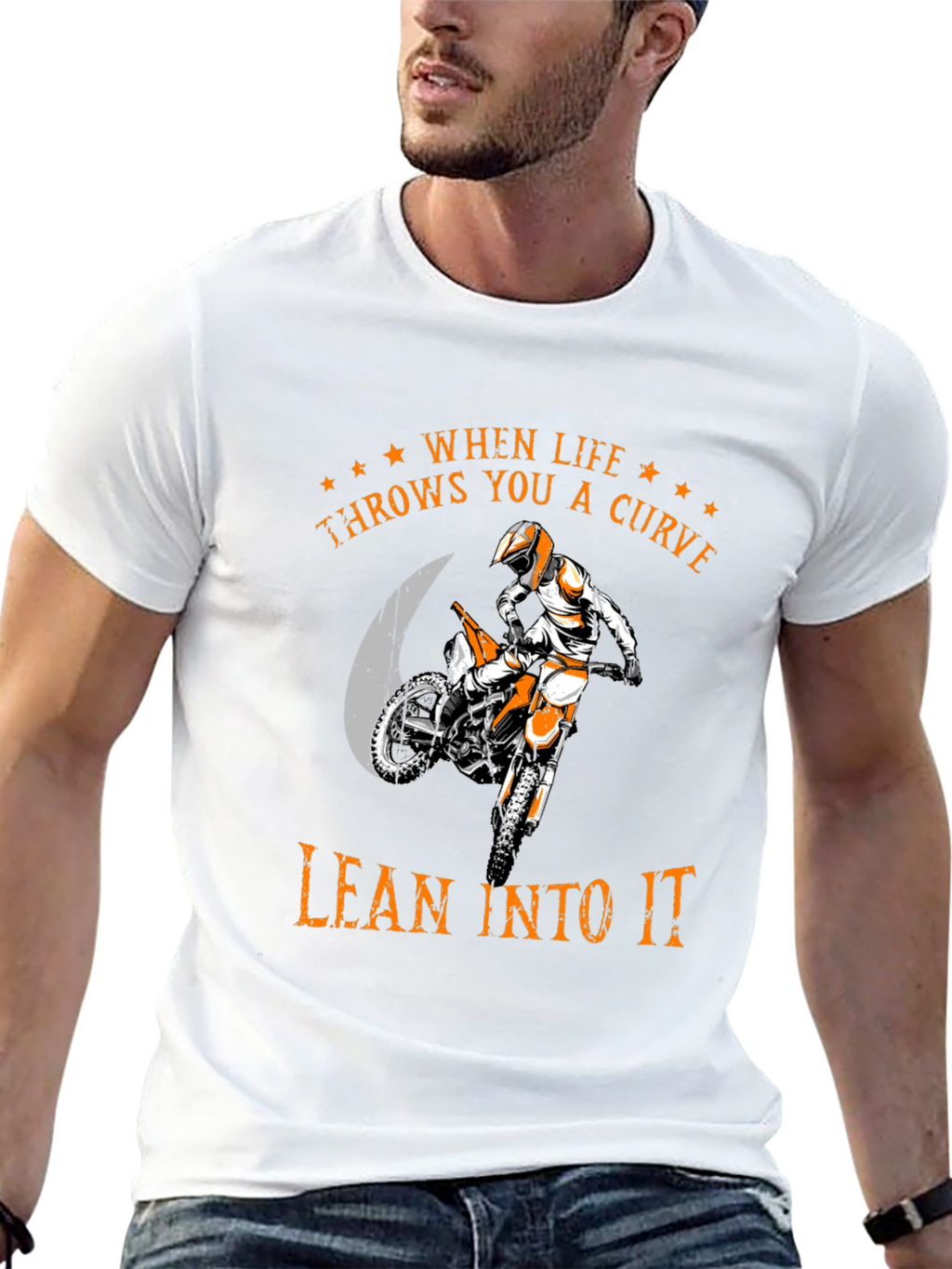 Lean Into It T-Shirt | Motocross Rider Tee