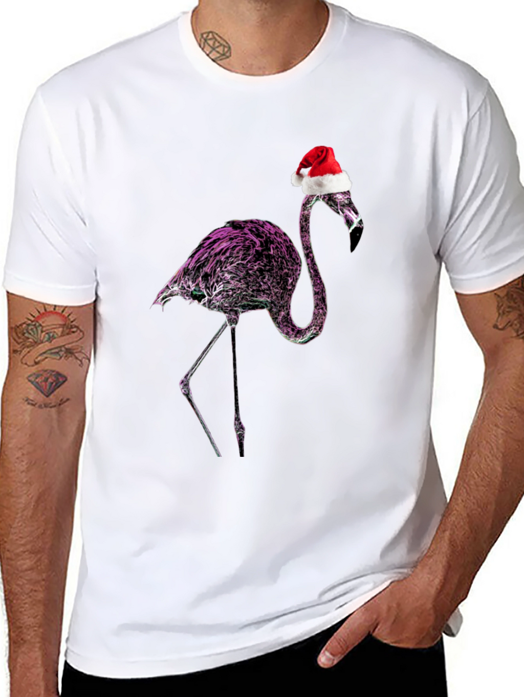 Flamingo Santa T-Shirt