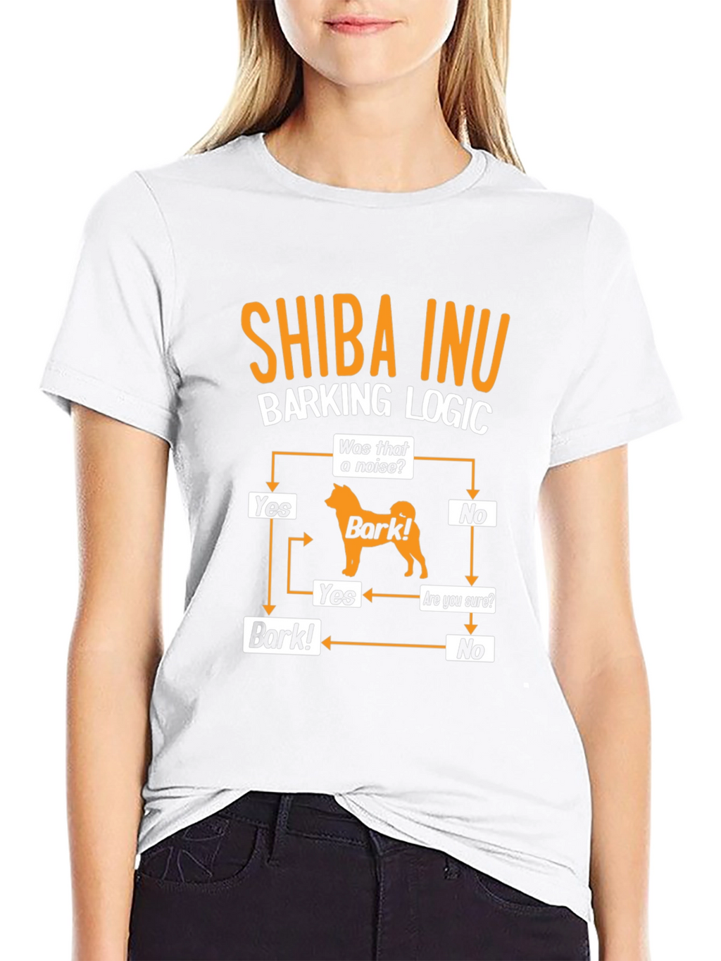 Shiba Inu Barking Logic Black T-Shirt