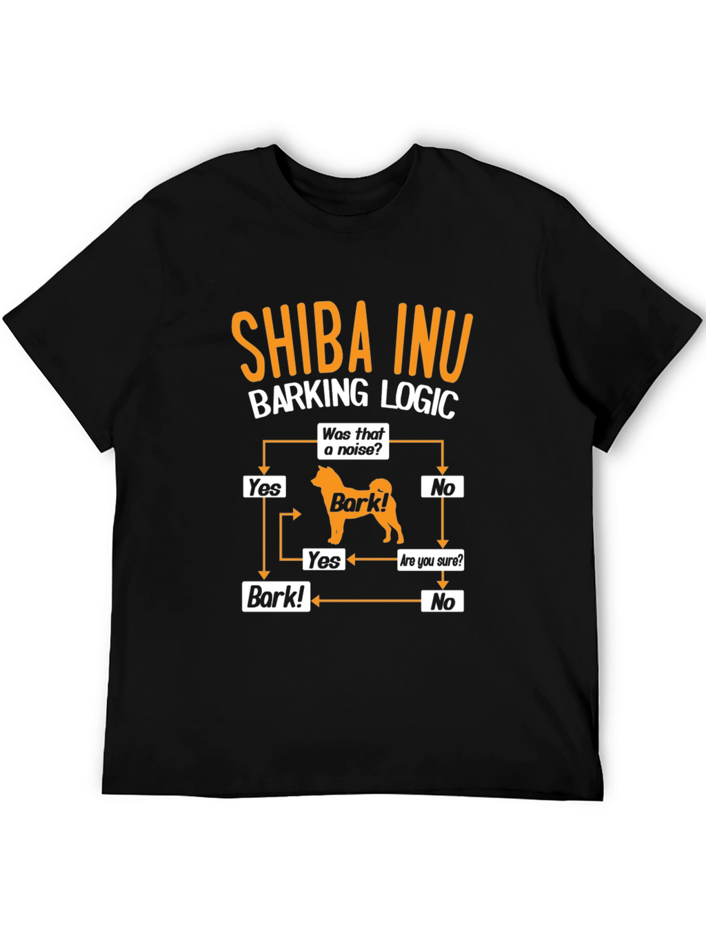 Shiba Inu Barking Logic Black T-Shirt
