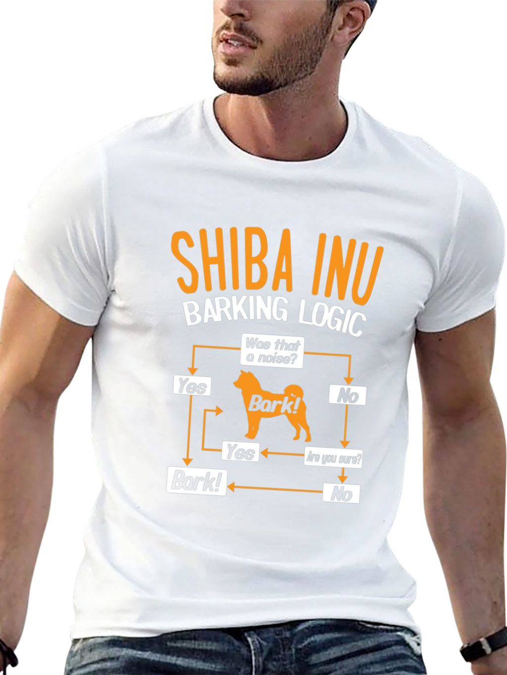 Shiba Inu Barking Logic Black T-Shirt