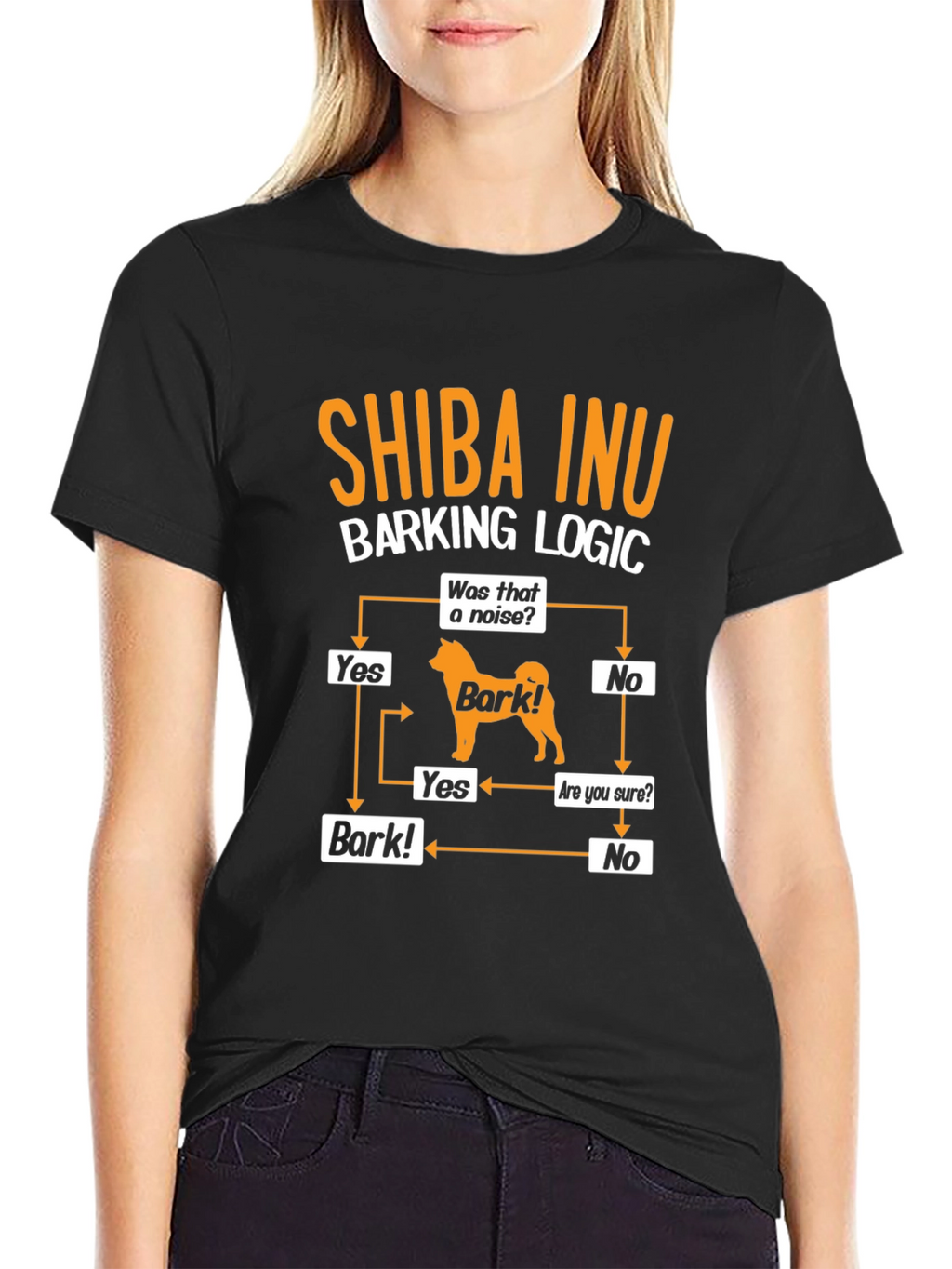 Shiba Inu Barking Logic Black T-Shirt