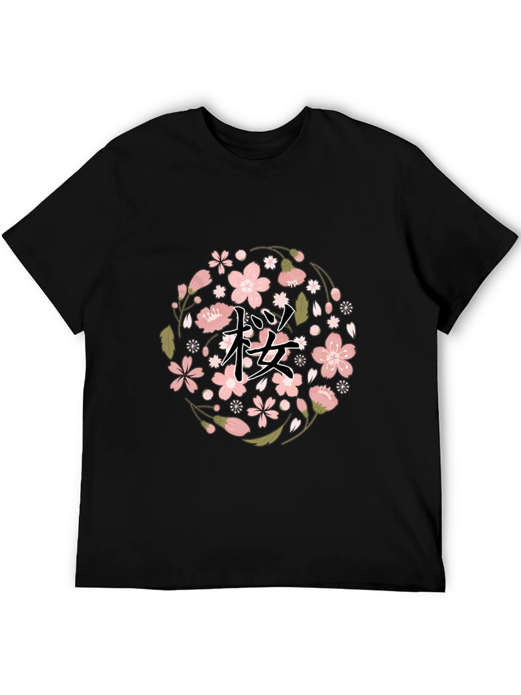 Cherry Blossom Graphic Tee - Black