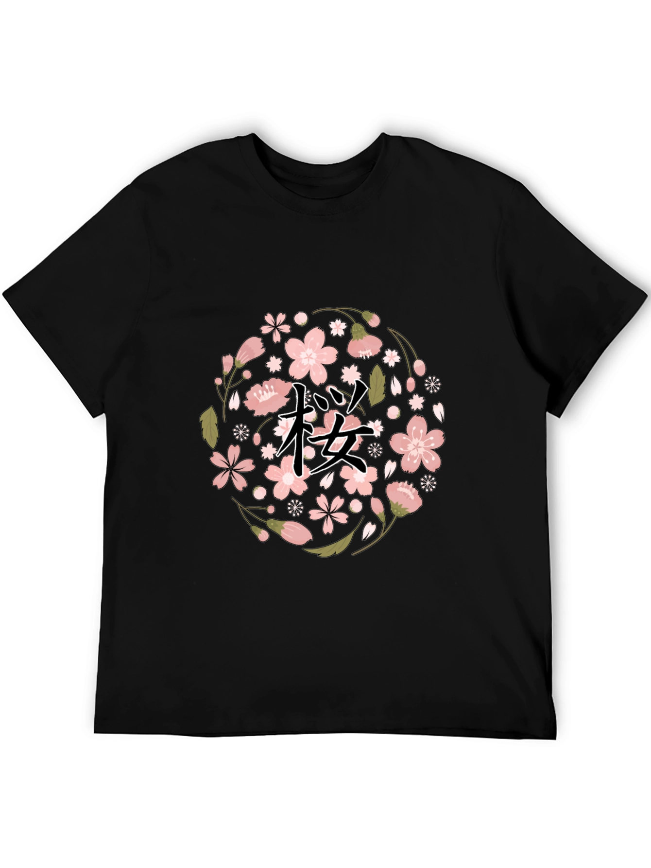 Cherry Blossom Graphic Tee - Black
