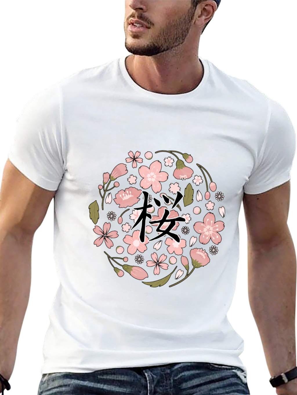 Cherry Blossom Graphic Tee - Black