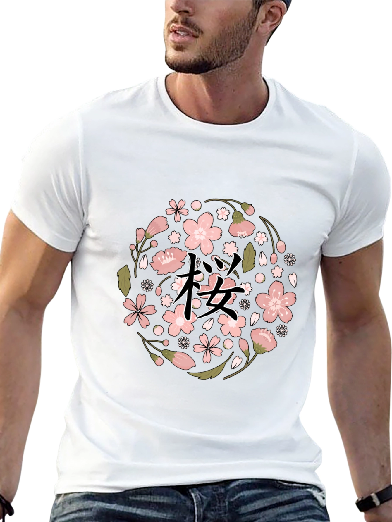 Cherry Blossom Graphic Tee - Black