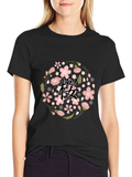 Cherry Blossom Graphic Tee - Black
