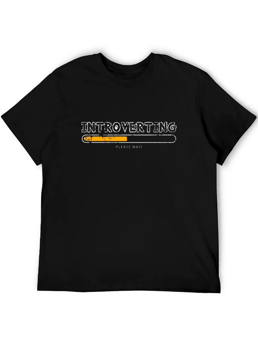 Introverting Please Wait Funny Black T-Shirt