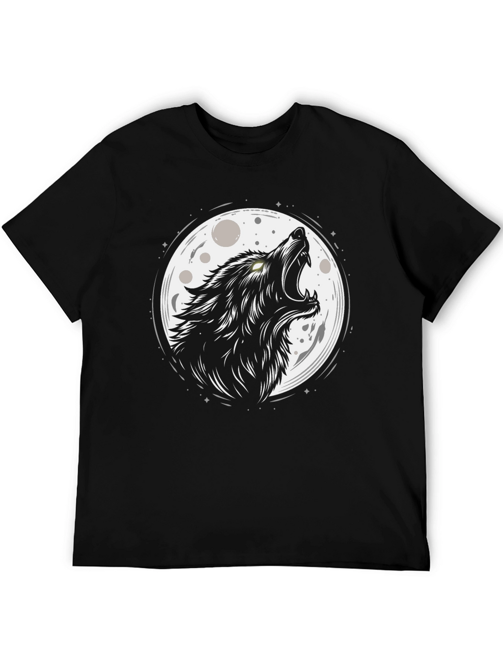 Wolf Moon Graphic Black T-Shirt