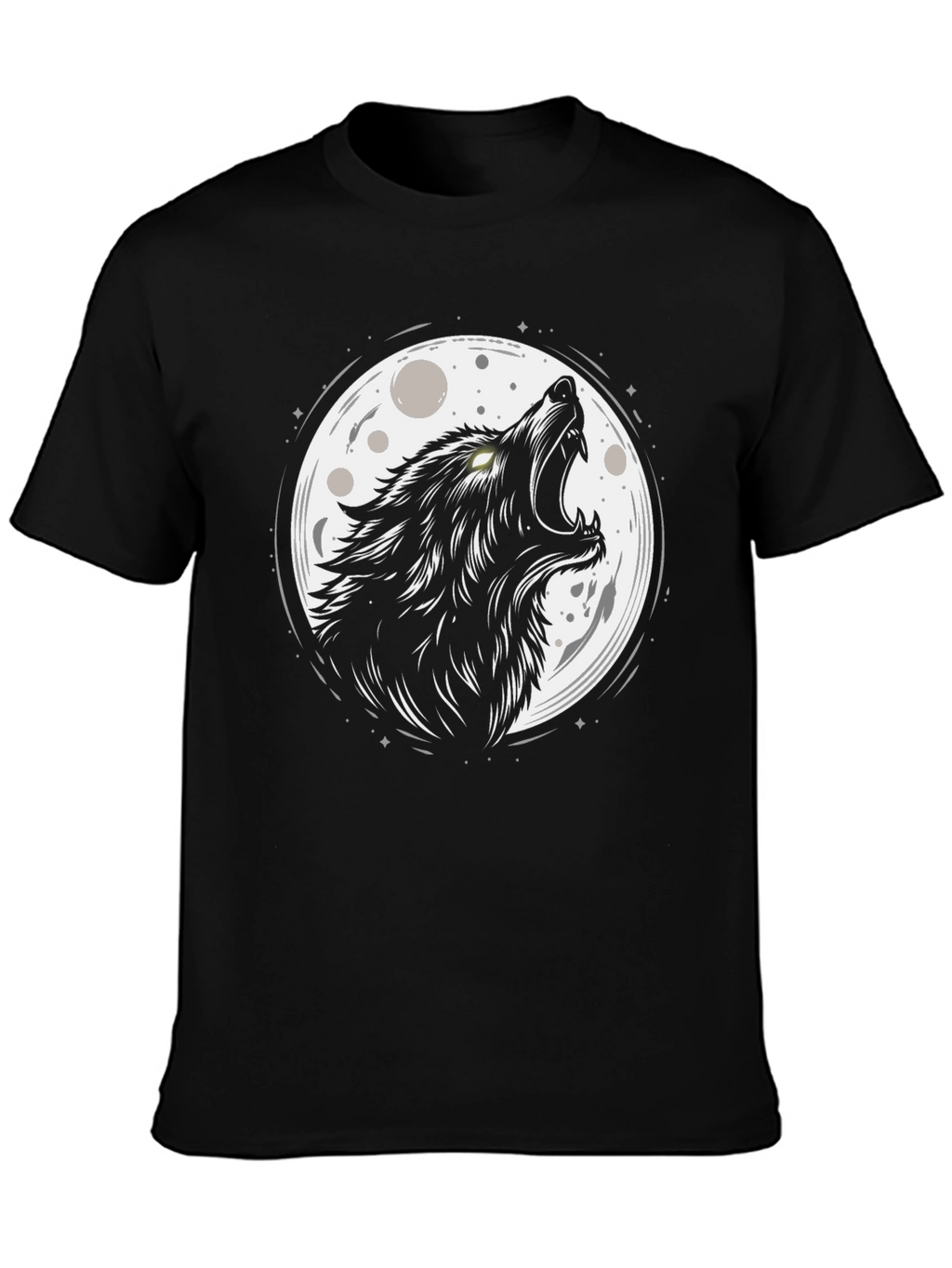 Wolf Moon Graphic Black T-Shirt