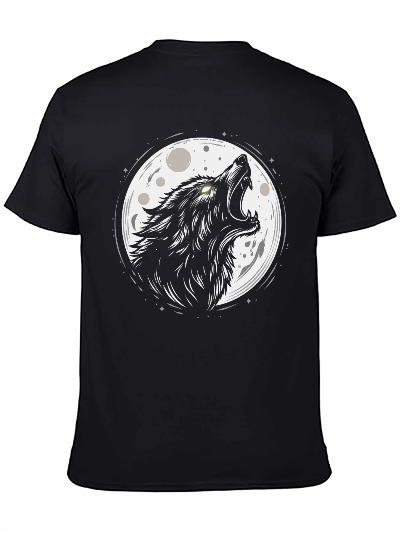 Wolf Moon Graphic Black T-Shirt