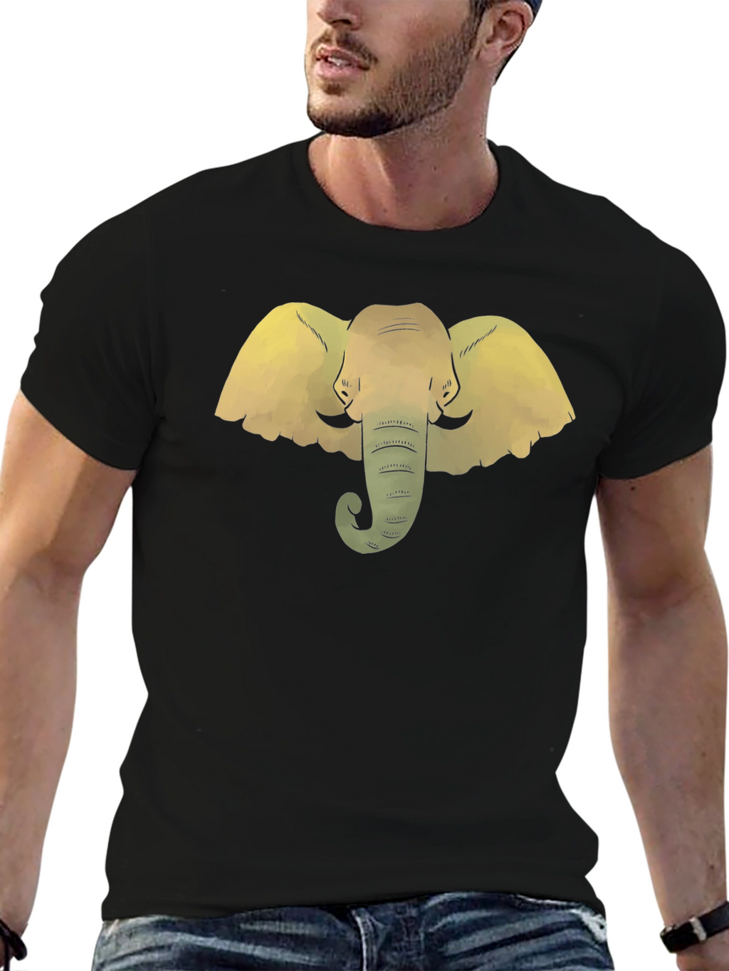 Elephant Graphic Tee - Stylish Black T-Shirt