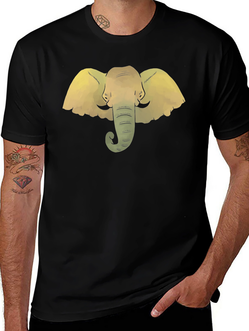 Elephant Graphic Tee - Stylish Black T-Shirt