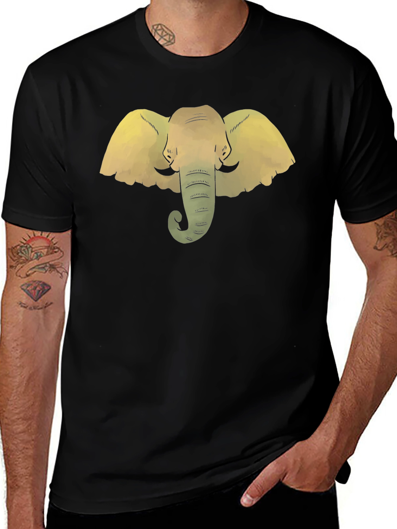 Elephant Graphic Tee - Stylish Black T-Shirt