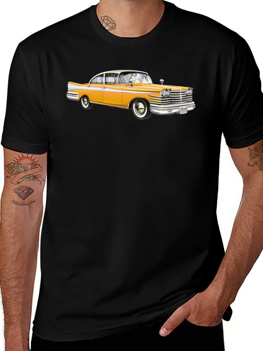 Classic Car Graphic T-Shirt - Mens Black Tee
