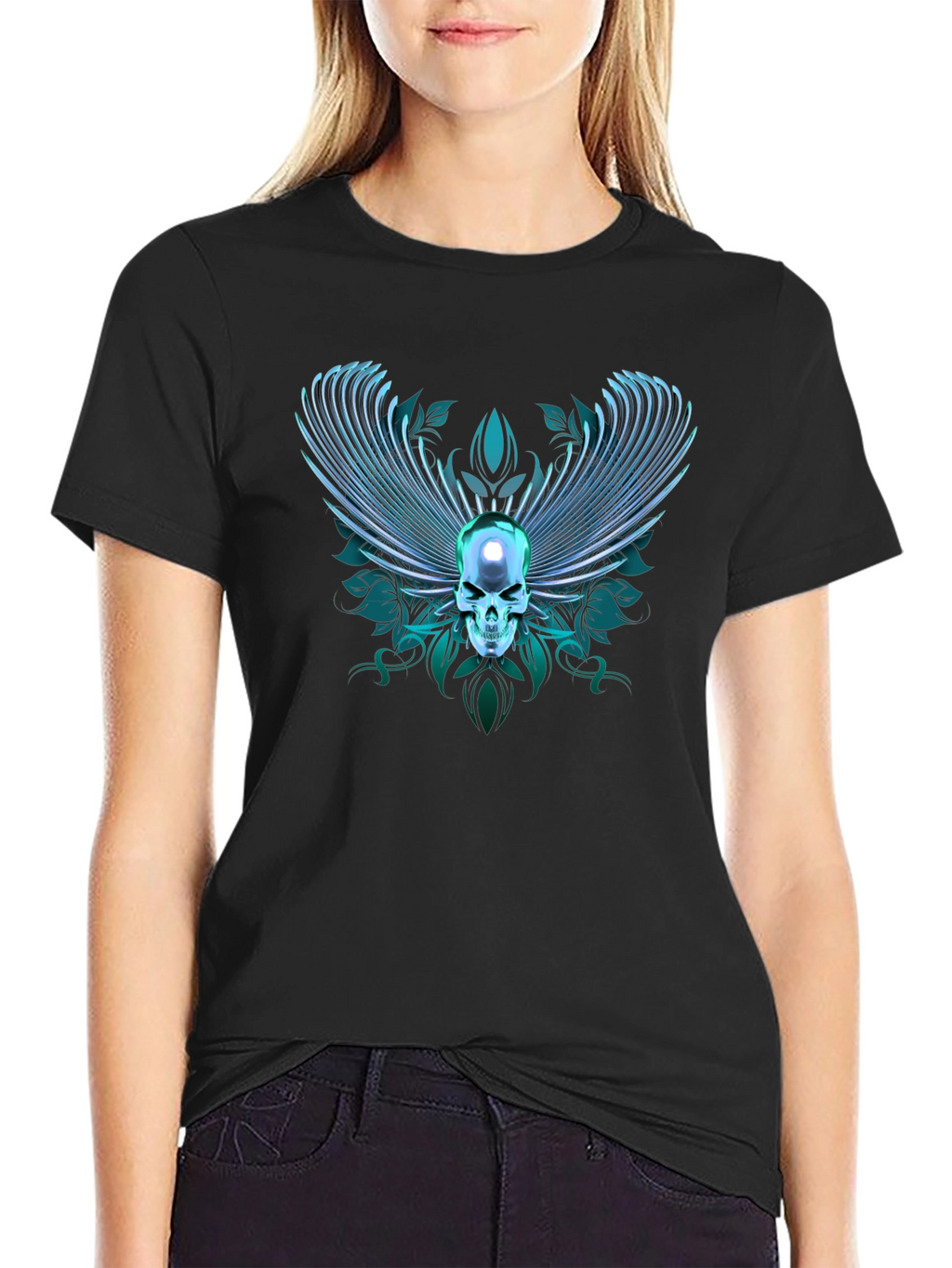 Winged Skull Graphic Tee - Edgy Streetwear