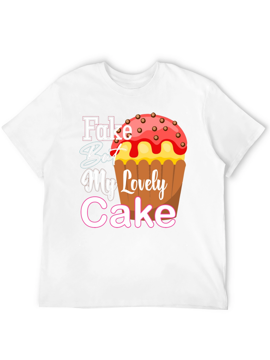 Fake But My Lovely Cake Black Graphic Tee