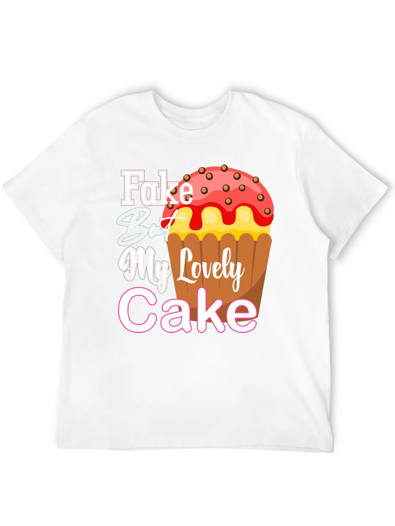 Fake But My Lovely Cake Black Graphic Tee
