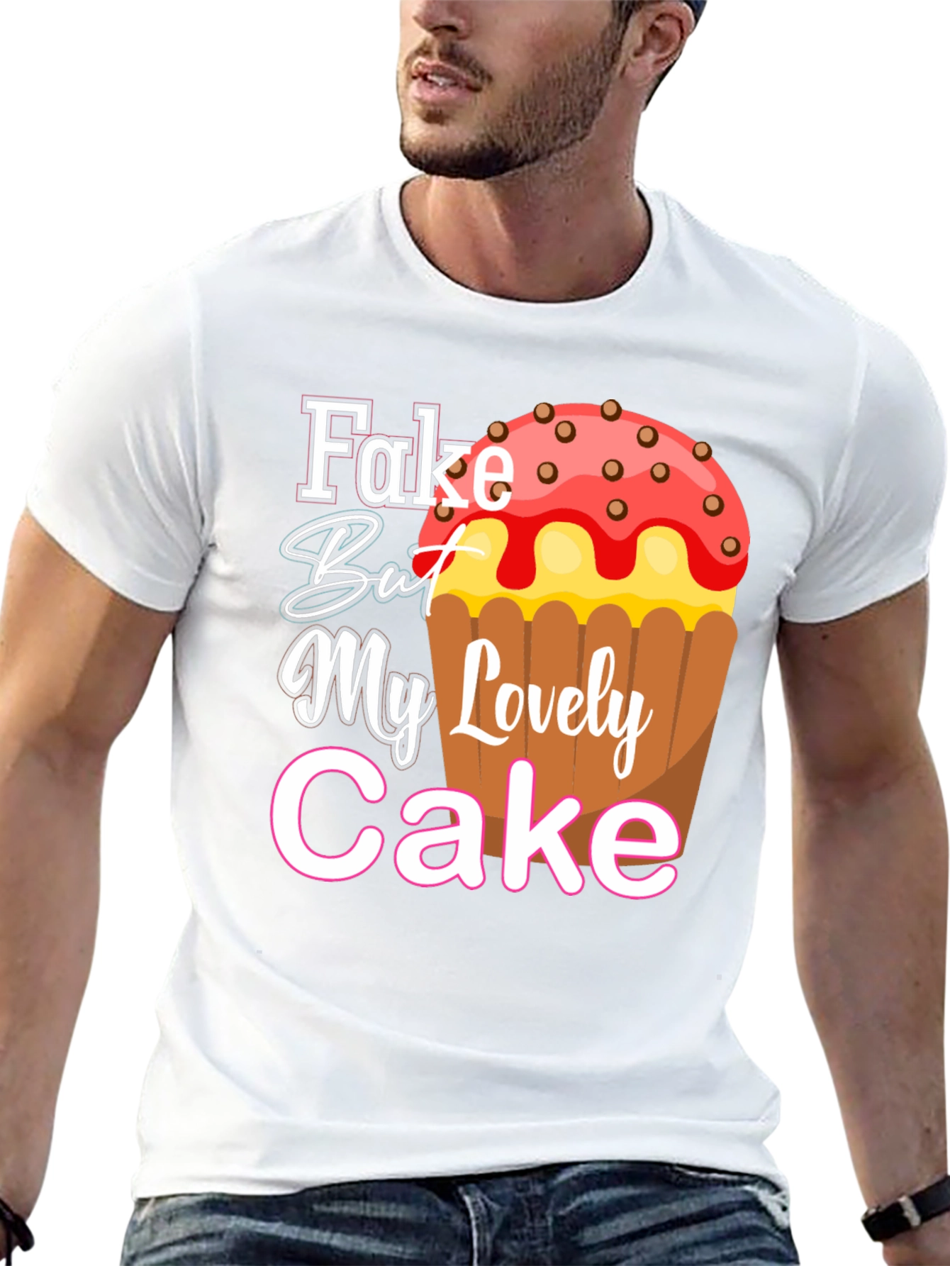 Fake But My Lovely Cake Black Graphic Tee