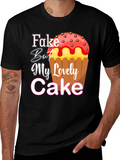 Fake But My Lovely Cake Black Graphic Tee