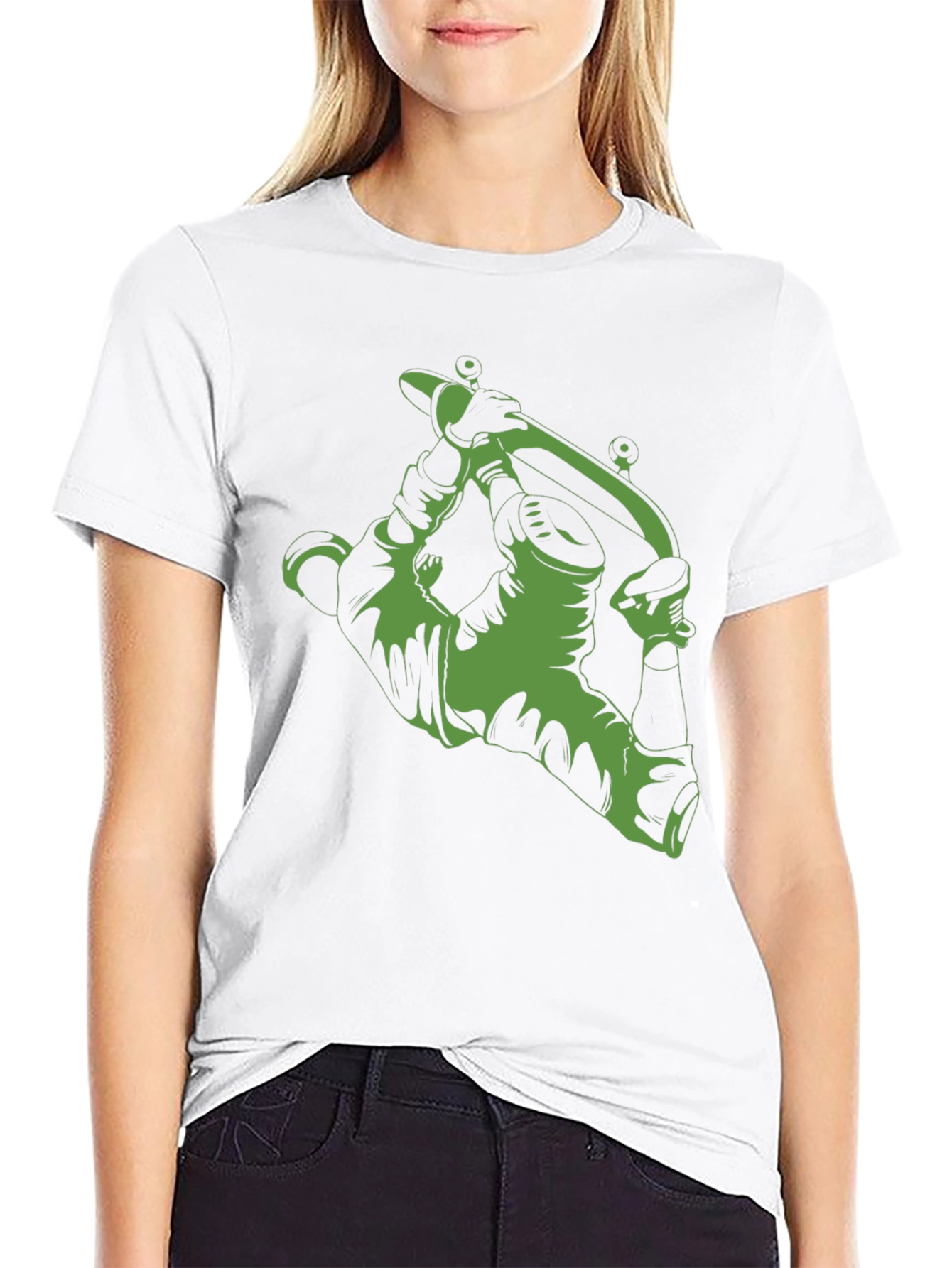 Green Tattoo Gun Graphic Black T-Shirt