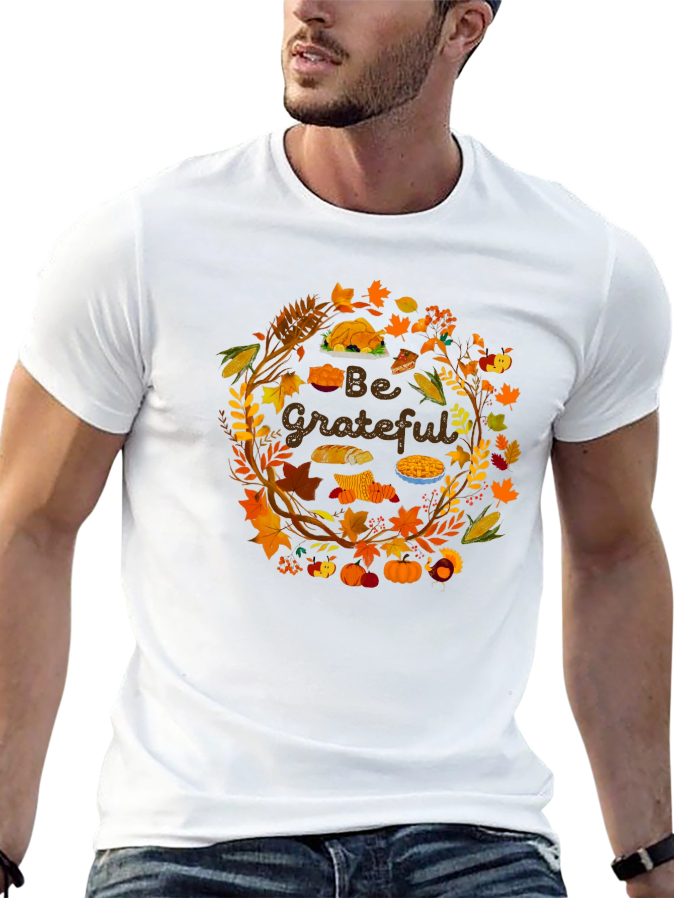 Be Grateful Thanksgiving Graphic T-Shirt