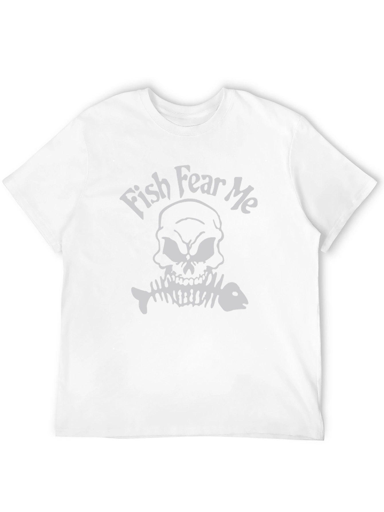 Fish Fear Me Skull Graphic Tee - Black Cotton T-Shirt