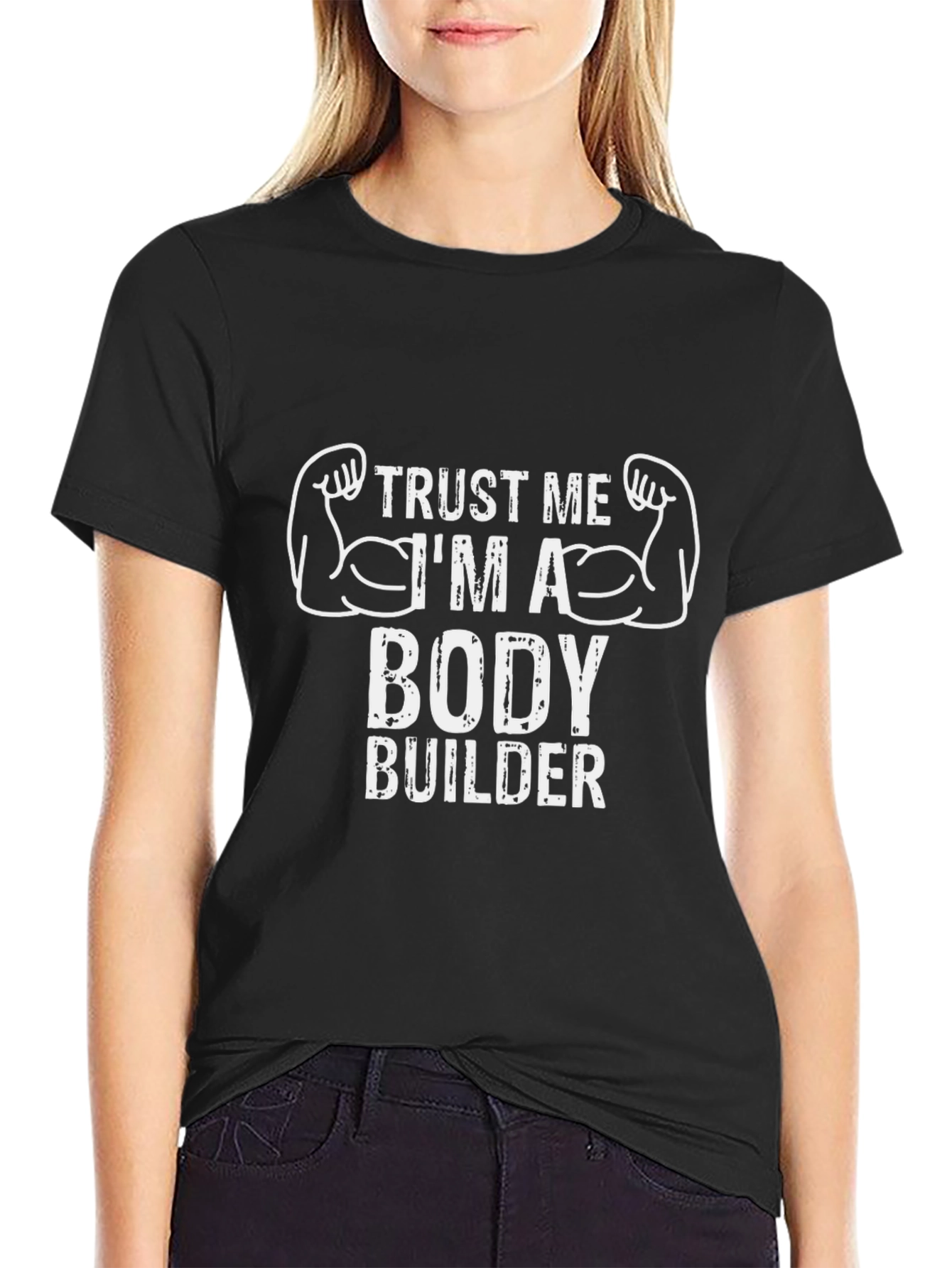 Trust Me Im a Bodybuilder Graphic Tee - Black