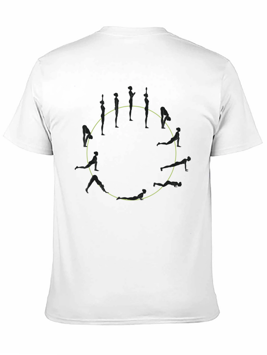 Yoga Poses Circle Graphic Black Tee