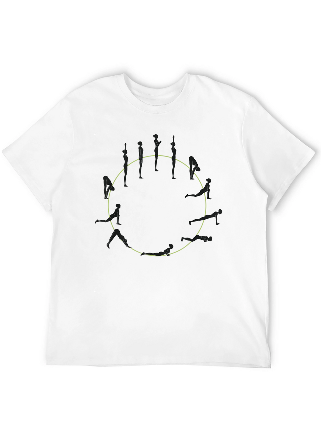 Yoga Poses Circle Graphic Black Tee