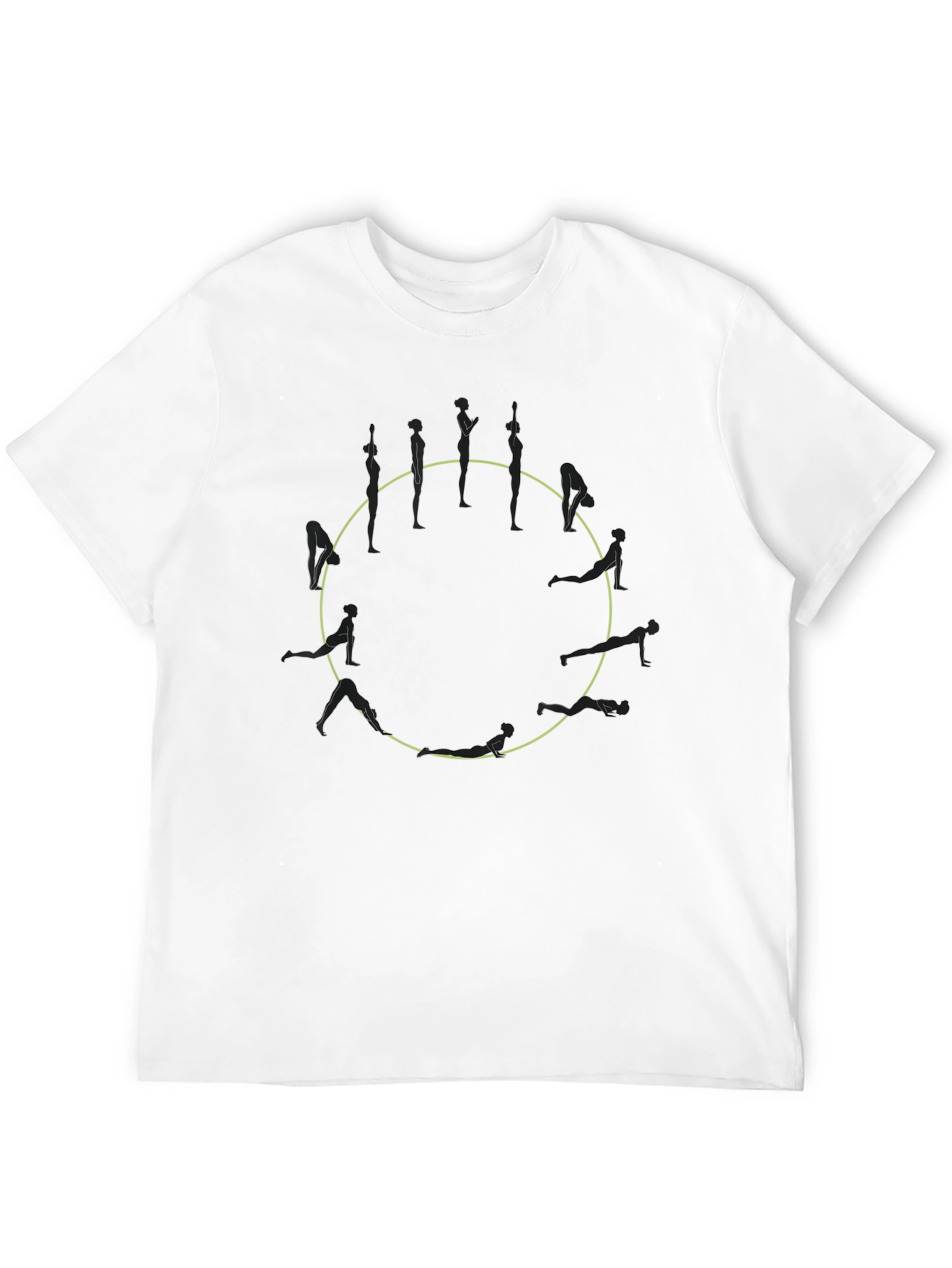 Yoga Poses Circle Graphic Black Tee
