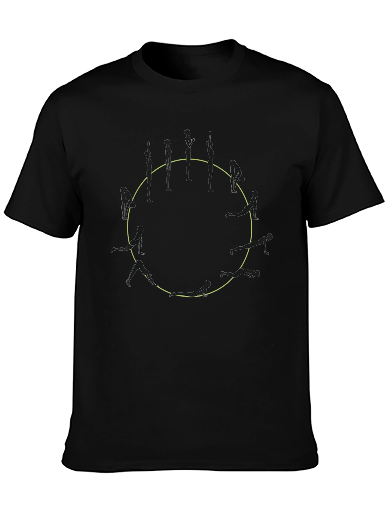 Yoga Poses Circle Graphic Black Tee