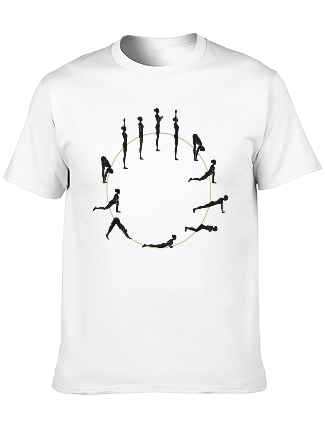 Yoga Poses Circle Graphic Black Tee