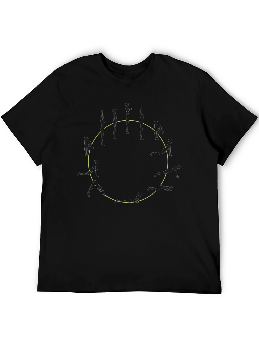 Yoga Poses Circle Graphic Black Tee