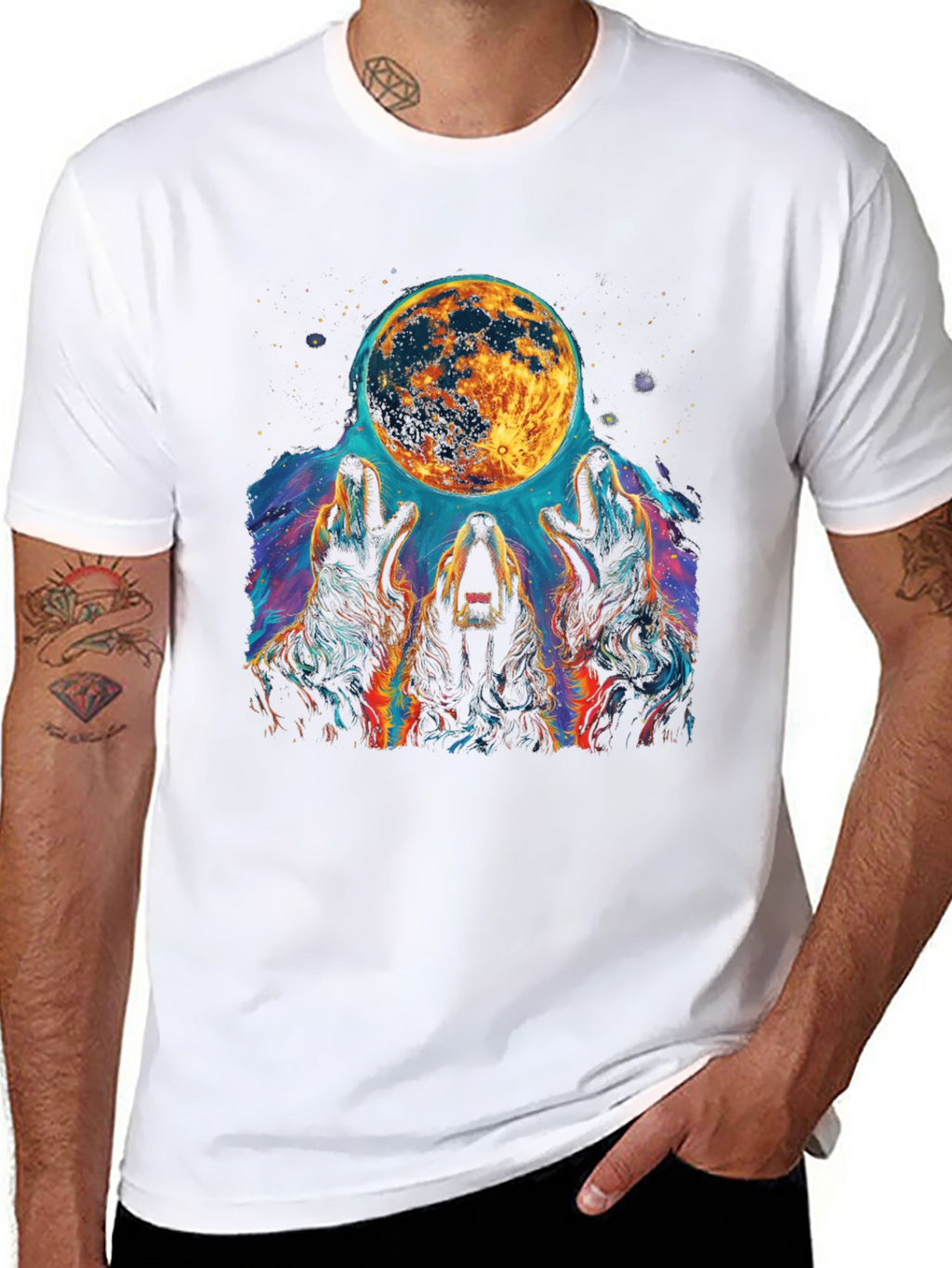Wolf Moon Graphic Tee - Mens Black T-Shirt