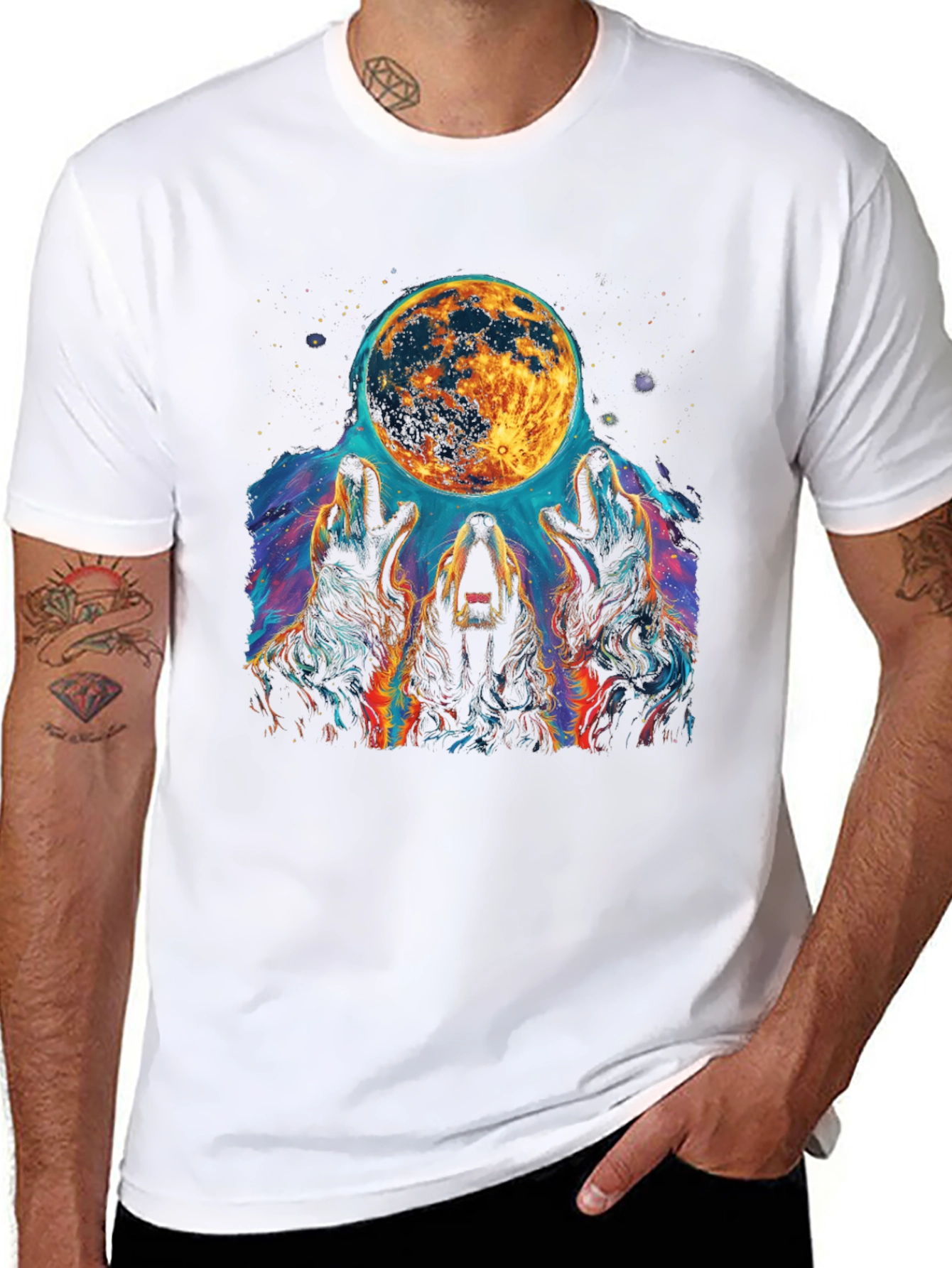 Wolf Moon Graphic Tee - Mens Black T-Shirt