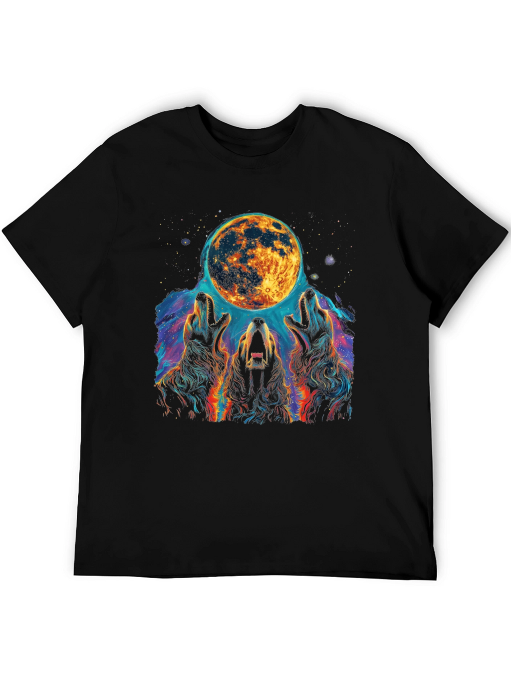 Wolf Moon Graphic Tee - Mens Black T-Shirt