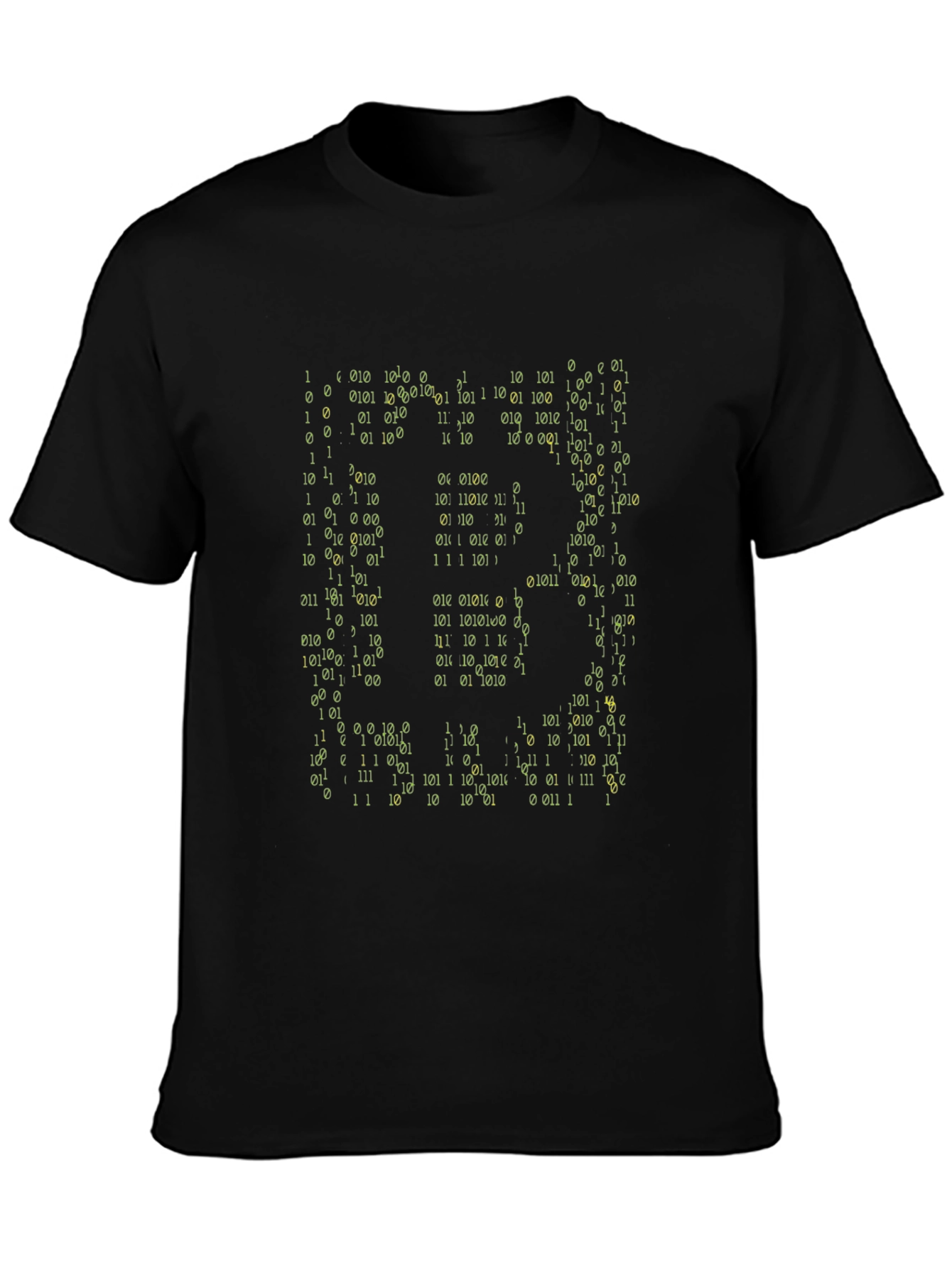 Binary Code Graphic Black T-Shirt