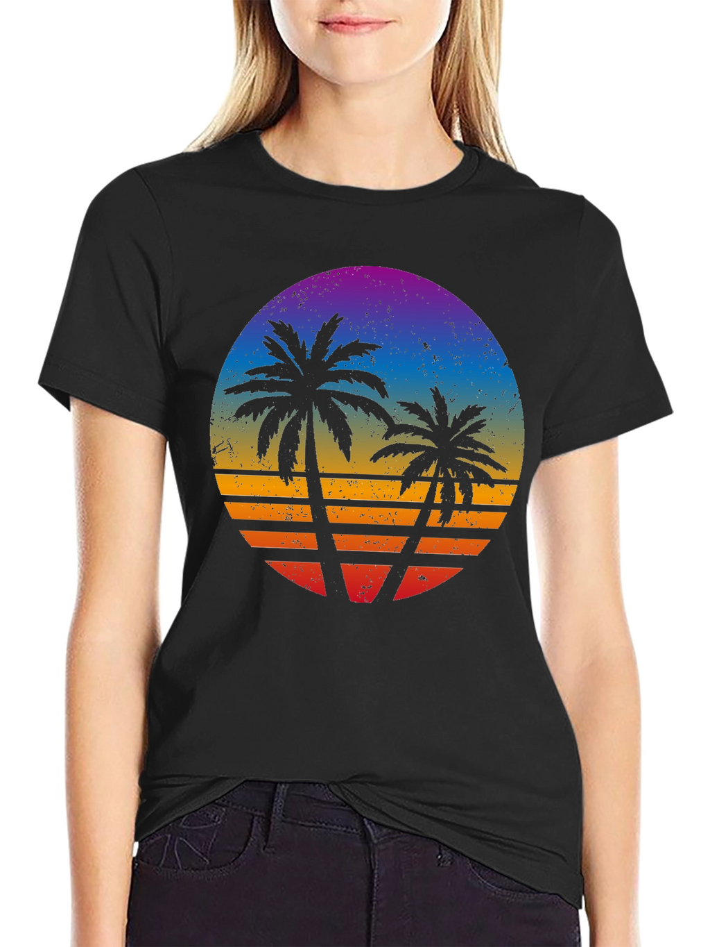 Retro Sunset Palm Tree T-Shirt