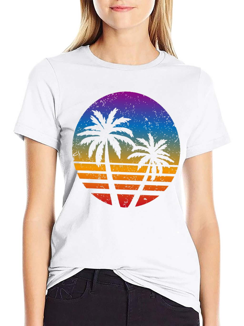 Retro Sunset Palm Tree T-Shirt