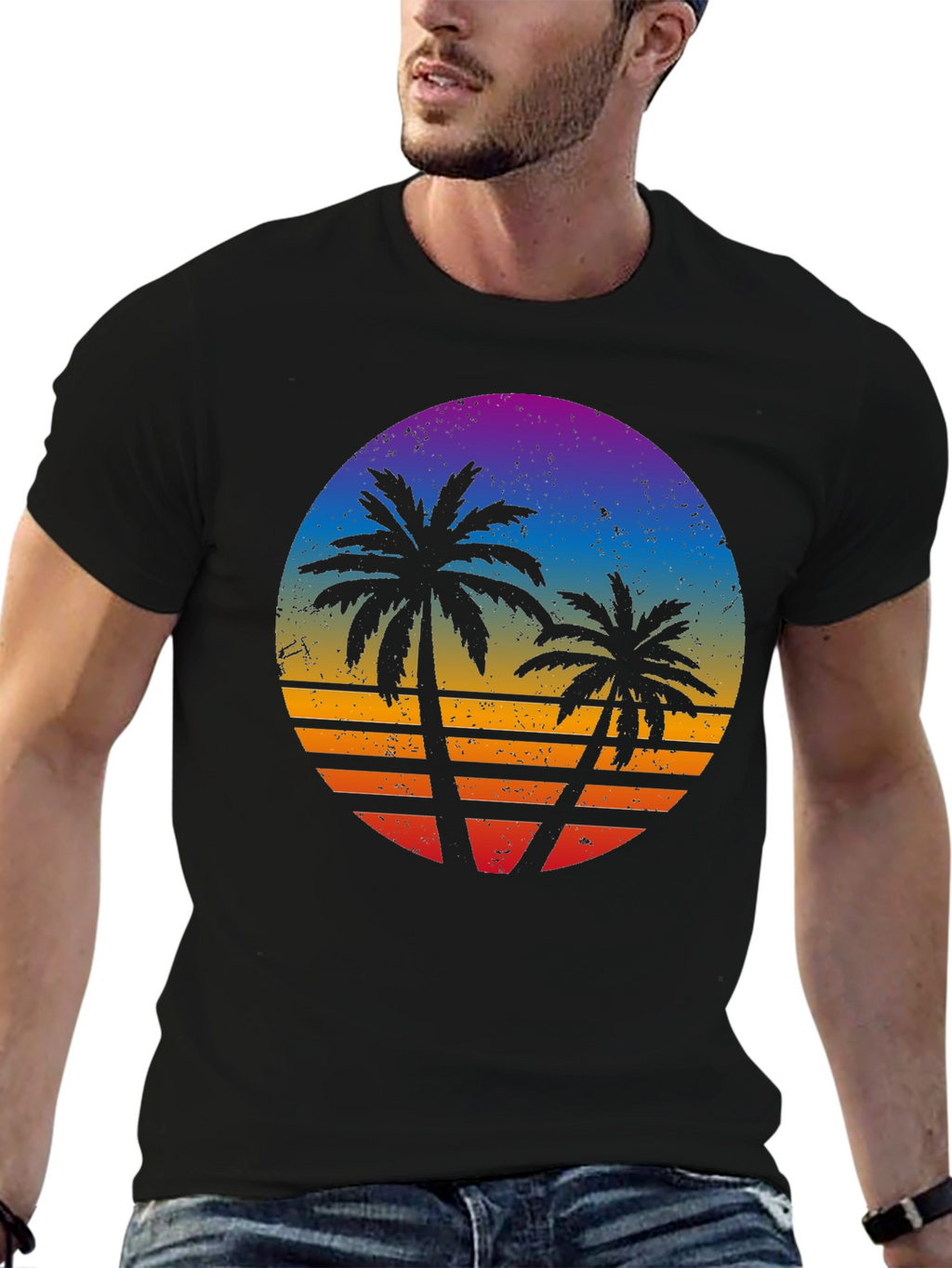 Retro Sunset Palm Tree T-Shirt