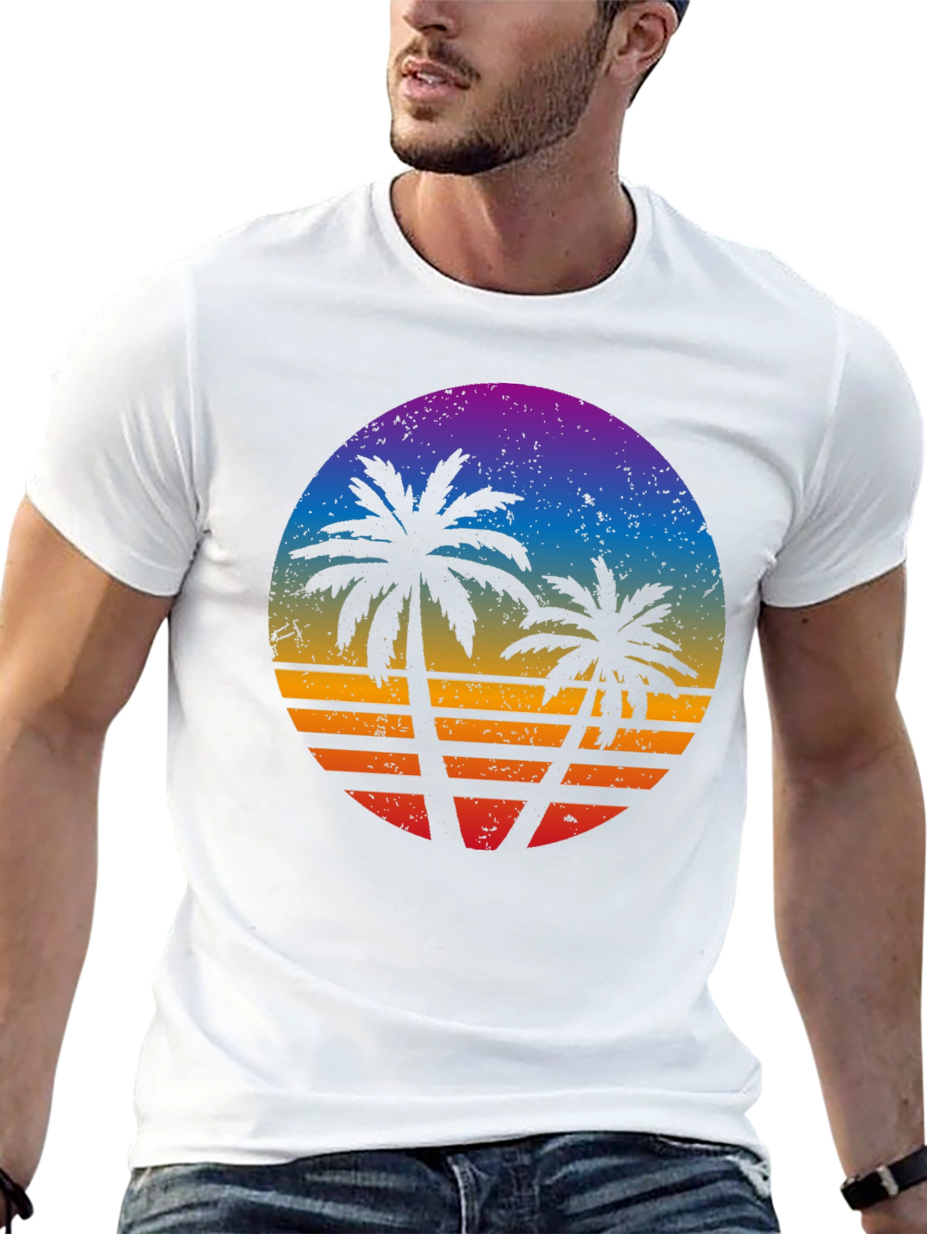 Retro Sunset Palm Tree T-Shirt