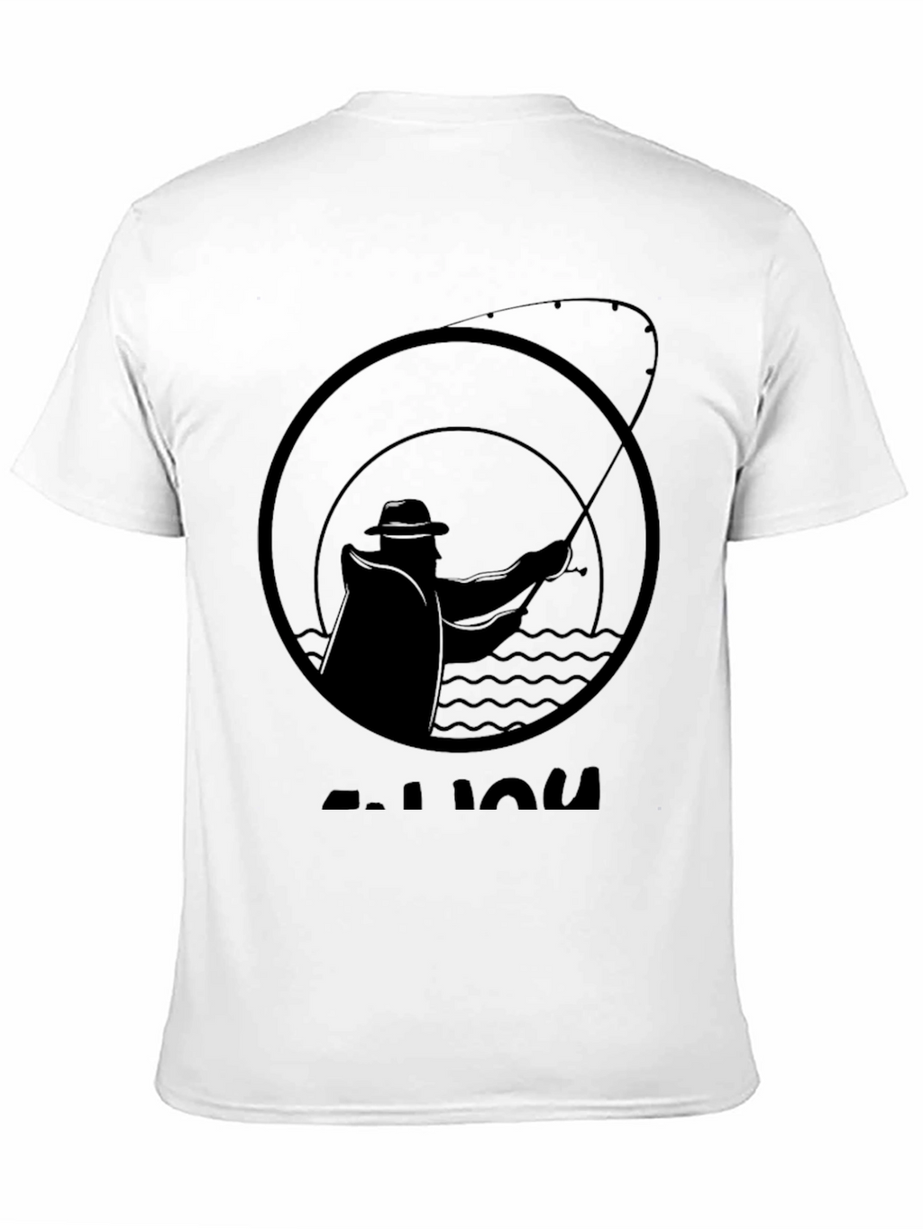 Fishing Silhouette Graphic Tee - Black